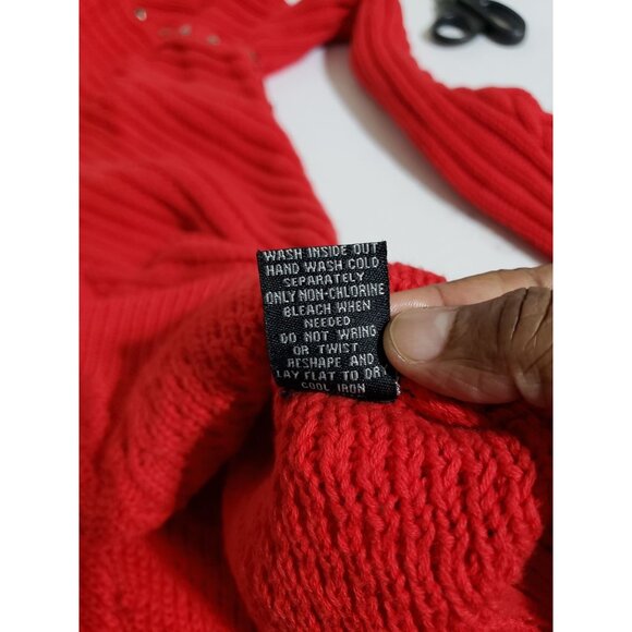 Intro red, long sleeve, 100% cotton, ribbed top, sweater, size petite medium - Picture 6 of 6